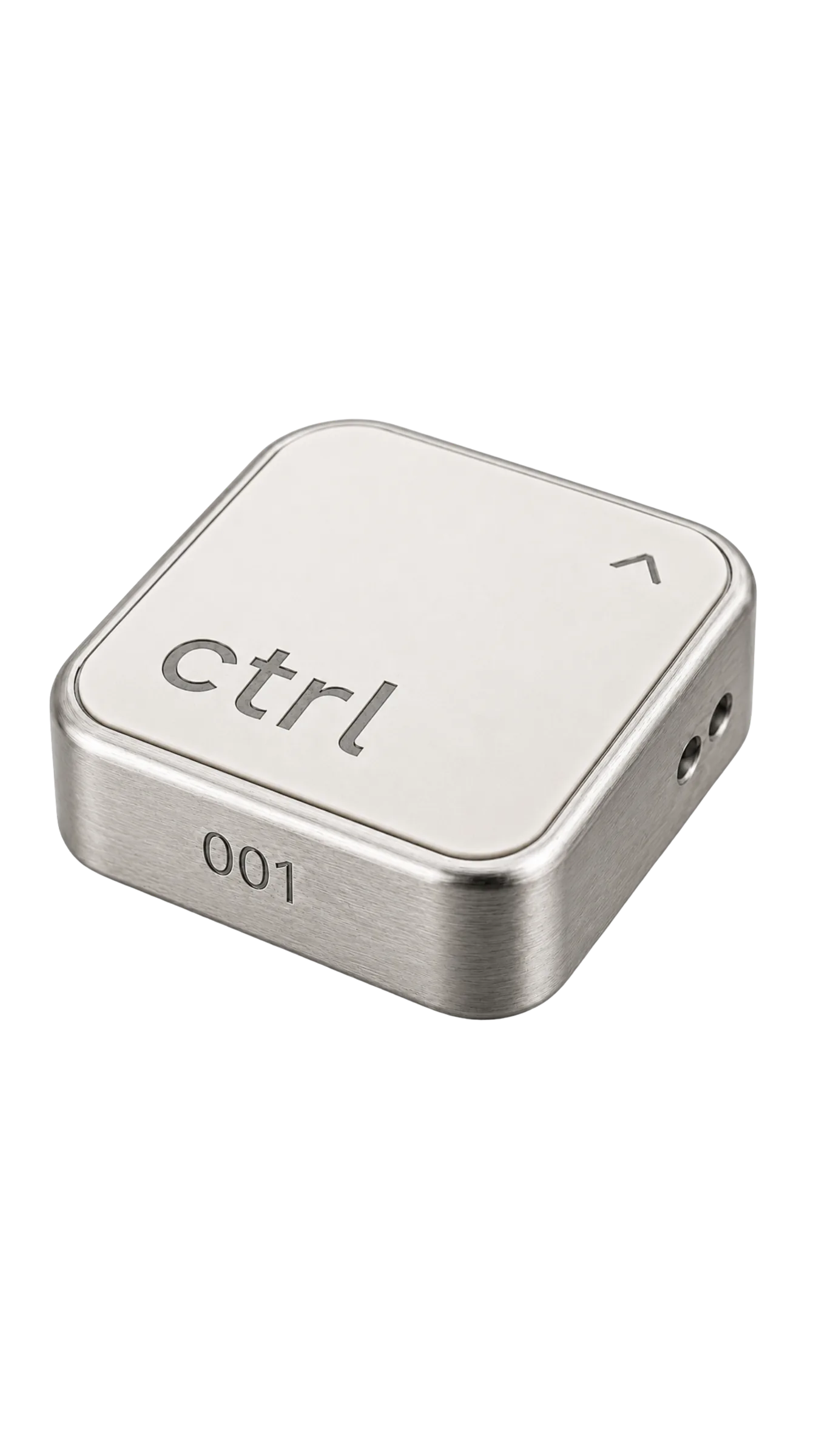 Frontansicht des ctrl key aus präzisionsgefrästem Aluminium mit weißer Keramik-Front
