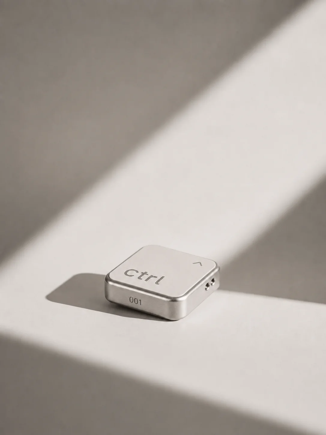 Der ctrl key in weichem Fensterlicht auf einer warmen Fläche